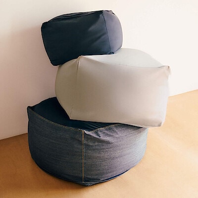 無印良品　体にフィットするソファ　ネイビー　デニム地　ビーズクッション　　 体にフィットするソファ 小 セット 綿デニム ネイビー | 無印良品